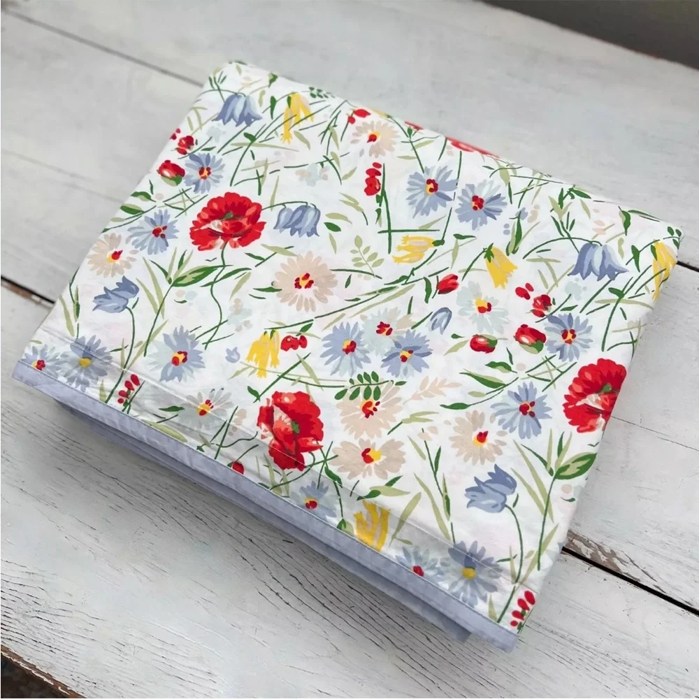 RARE Ralph Lauren Georgica Gardens KING Duvet Cover RL Floral Cotton Spring Blue